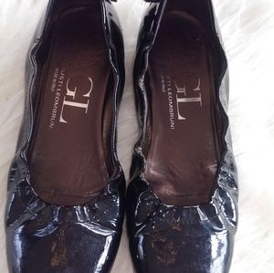 AGL made in Italy black patent ballet slipper flat